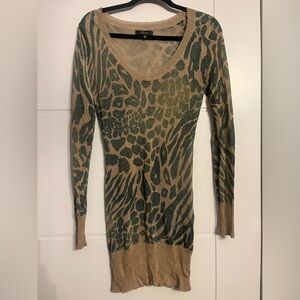 Express Women's Animal Print Tunic Sweater